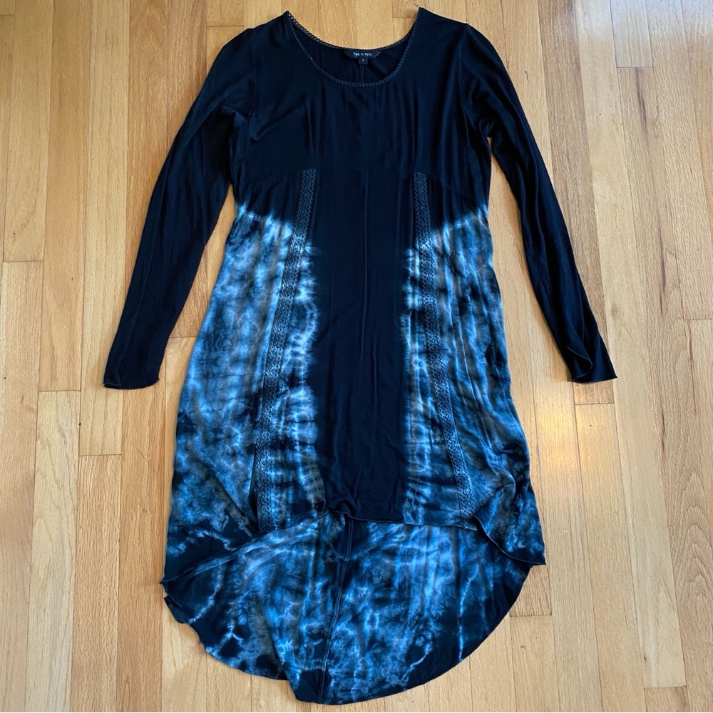 Bohemian High Low Tie Dye Long Sleeve Dress Small